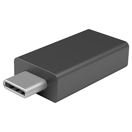 Microsoft JTY00001 USB TypeC to USB TypeA Adapter, Black Staples
