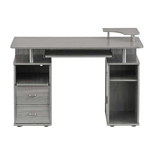 Modern Office Desk with Storage Gray - Techni Mobili