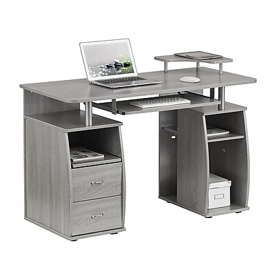 Techni Mobili Modern Office Desk with Storage - Grey - 20083747