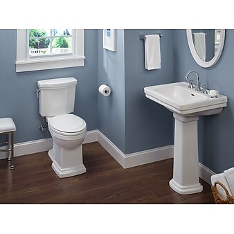 Toto Promenade II Two-Piece Elongated 1.28 GPF Universal Height Toilet with CeFiONtect, Cotton White - CST404CEFG#01