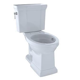 Toto Promenade II Two-Piece Elongated 1.28 GPF Universal Height Toilet with CeFiONtect, Cotton White - CST404CEFG#01