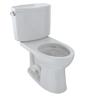 Toto Drake II Two-Piece Elongated 1.28 GPF Universal Height Toilet with CeFiONtect, Colonial White - CST454CEFG#11