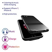 Overtime iPhone 7/8 Protective Case w/Lighting USB Port + 3.5mm Jack For Simultaneous Charging & Earphone Use (OTPCAUDIP8BK)