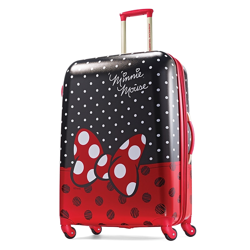 American Tourister Disney 28" Hardside Minnie Mouse Red Bow Suitcase, 4-Wheeled Spinner, Multicolored (67613-4754) image 1