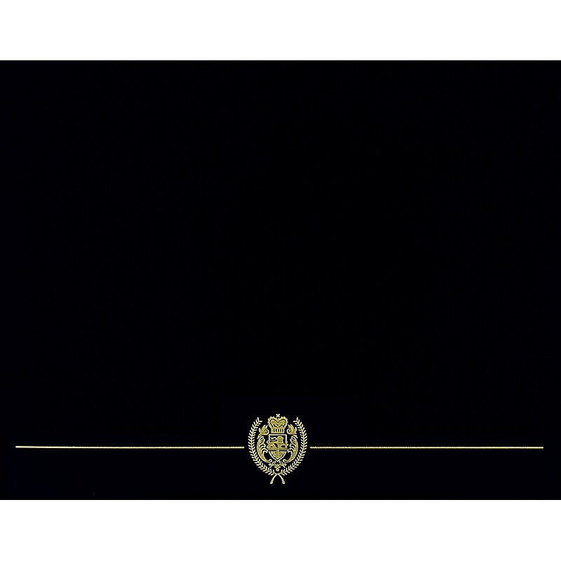 Great Papers Classic Crest Certificate Holders, 9.34" x 12", Black/Gold, 50/Pack (903117PK10) image 1