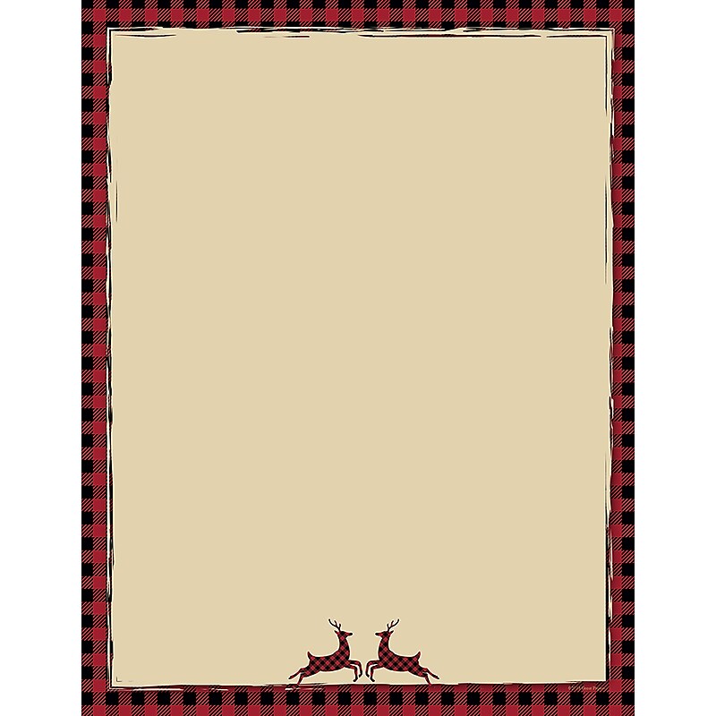 Great Papers!® Buffalo Red Reindeer Holiday Letterhead, 8.5" x 11", 80 sheets (2018010) image 1