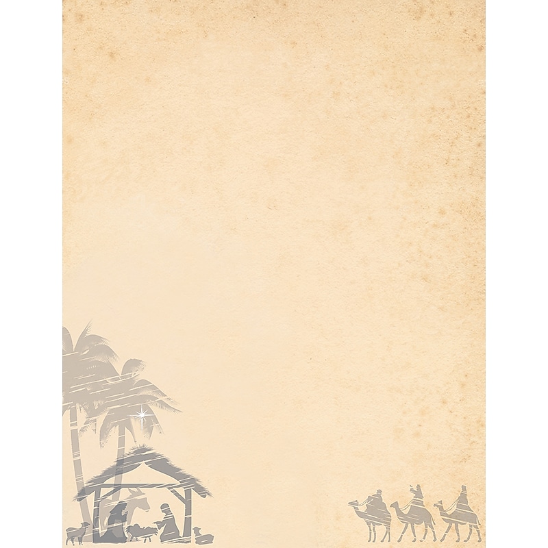 Great Papers! Holy Night Holiday Letterhead, 8.5" x 11", Multicolor, 80/Pack (2018028) image 1