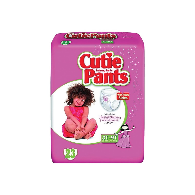 CutiePants Refastenable Training Pants for Girls, Size 3T/4T, 92 count (CR8008) image 1