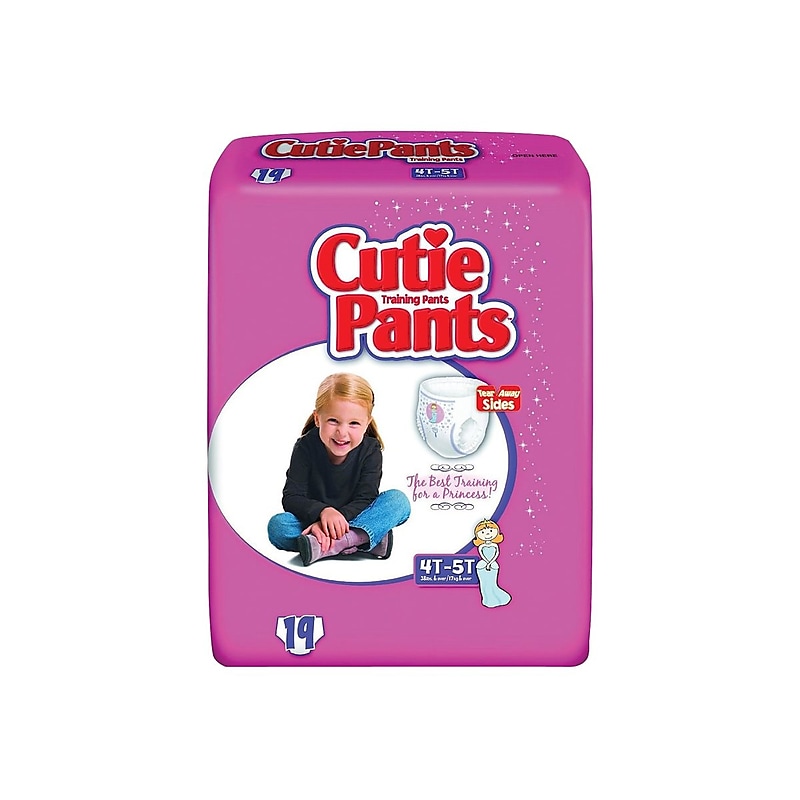 CutiePants Refastenable Training Pants for Girls, Size 4T/5T, 76 count (CR9008) image 1