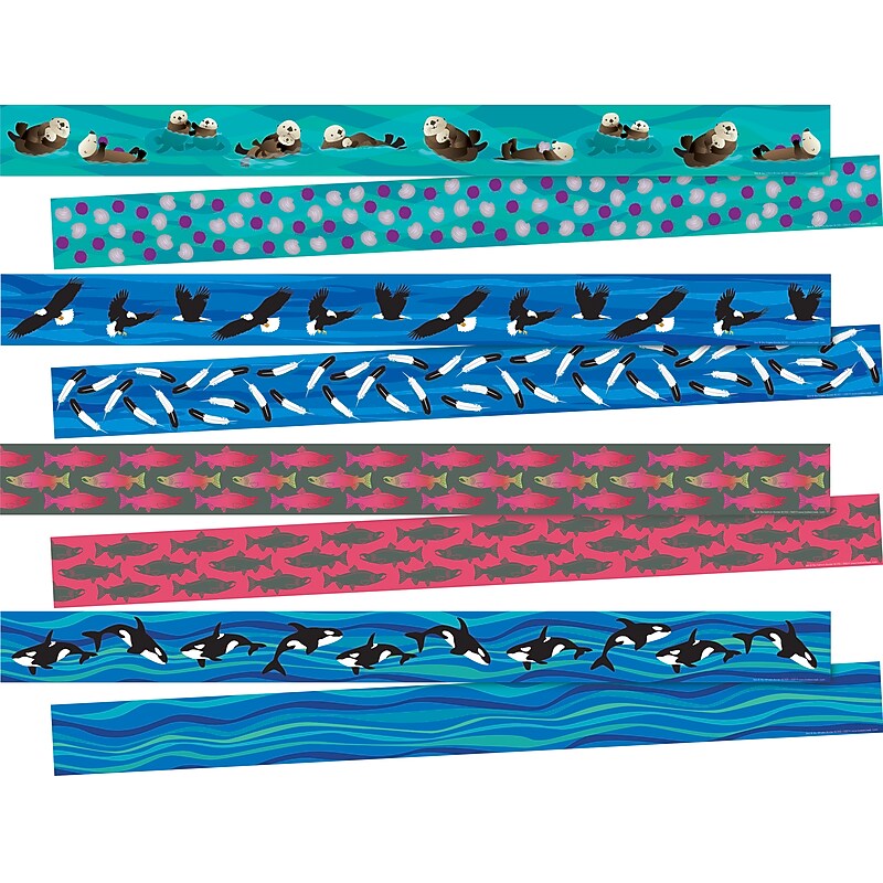 Barker Creek Double-Sided Border Set, 35" x 3", Sea & Sky, 4 designs, 48/Set (3865) image 1