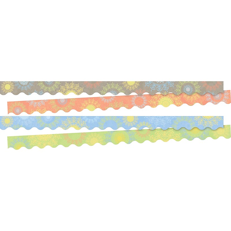 Barker Creek Double-Sided Scalloped Border Set, 35" x 3", Celebrate Mindfulness, 2 designs, 24/Set (BC3868) image 1
