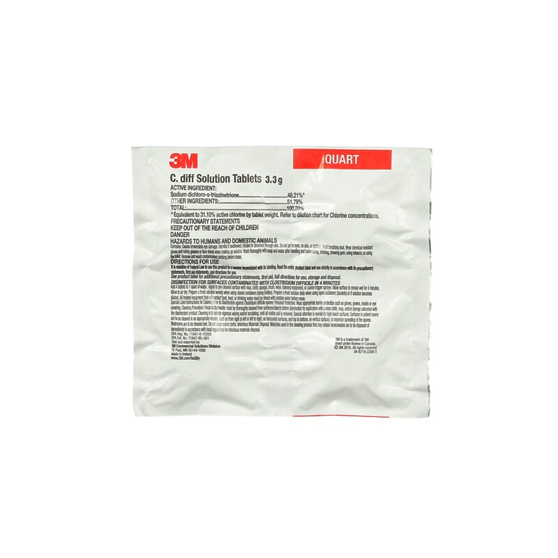 3M C. Diff Solution Tablets, Quart, 200 Tablet Container, 6/Carton (86053) image 1
