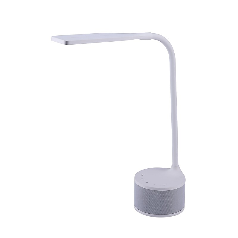 Bostitch LED Desk Lamp with Bluetooth Speaker & USB Charging Port, 14.63"H, White (VLED1817-BOS) image 1