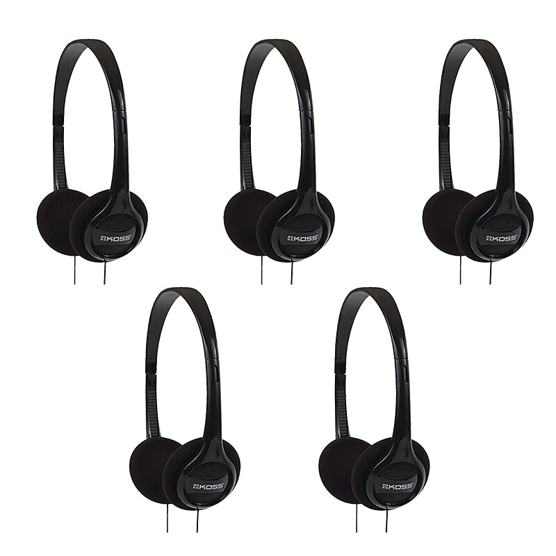 Koss KPH7 On-Ear Headphones, Black, 5/Pack (KITHEADPHOS) image 1