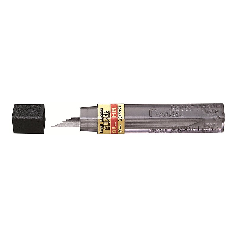 Pentel Super Hi-Polymer Lead Refill, 0.5mm, 12/Leads (C505-HB) image 1