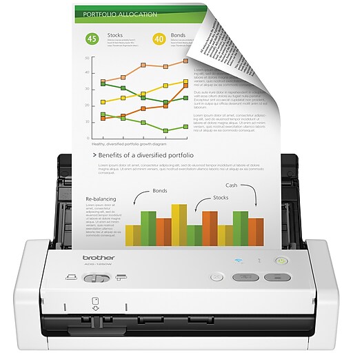 Brother Desktop Scanner for Documents, Wireless, White (ADS1250W) at