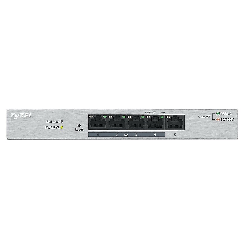 ZyXEL GS1200 8-Port Gigabit Ethernet Managed Switch, 10/100/1000 Mbps, Gray (GS12008HP) image 1