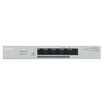 Zyxel GS1200-8HP Managed 8-Port Gigabit POE+ Desktop Ethernet Switch, Gray