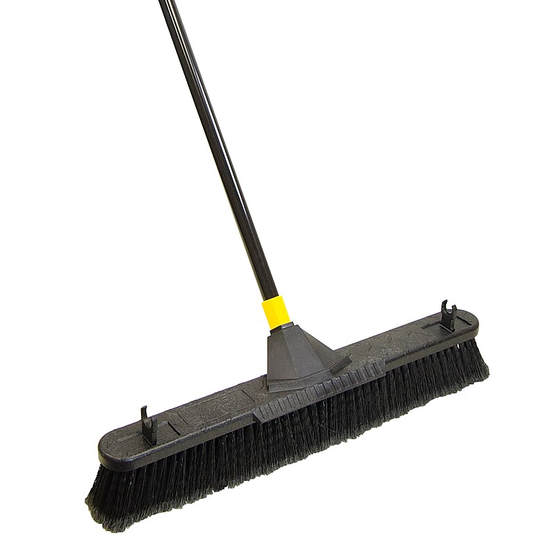 Quickie Bulldozer 24" Smooth Surface Pushbroom with Scraper (633) image 1