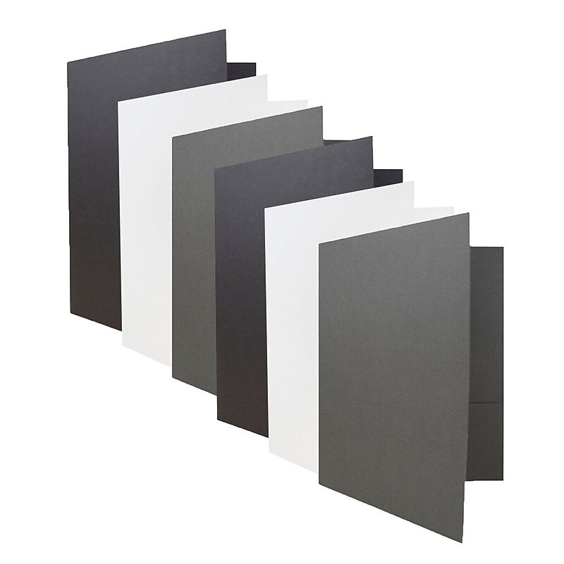 JAM Paper Linen 2-Pocket Folders, Multicolored, Assorted Business Colors, 6/Pack (24365119) image 1