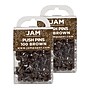 JAM Paper Pushpins, Chocolate Brown, 2 Packs of 100 (222419049A)~#|#~sp29737940_sc7