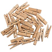 JAM Paper® Wood Clip Clothespins, Large 1 1/2 Inch, Natural, 30 Clothes Pins/Pack (230734411)