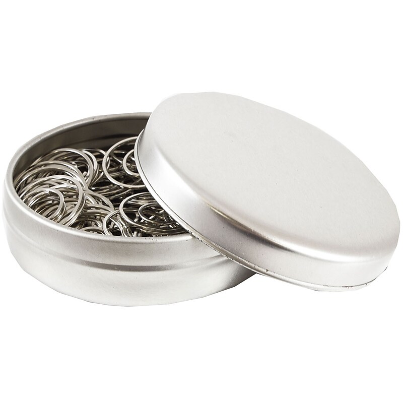 JAM Paper Circular Small Paper Clips, Silver, 2 Packs of 50 (321814885B) image 1