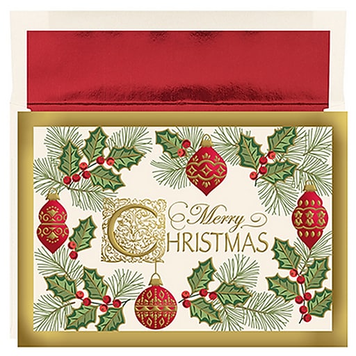 Shop Staples for JAM Paper® Blank Christmas Cards Set with Matching Envelopes, Antique Christmas ...