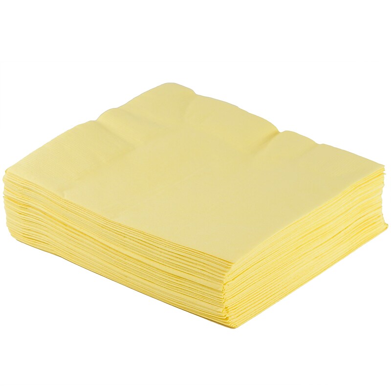 JAM Paper Lunch Napkin, 2-ply, Light Yellow, 50 Napkins/Pack (62556207LYE) image 1