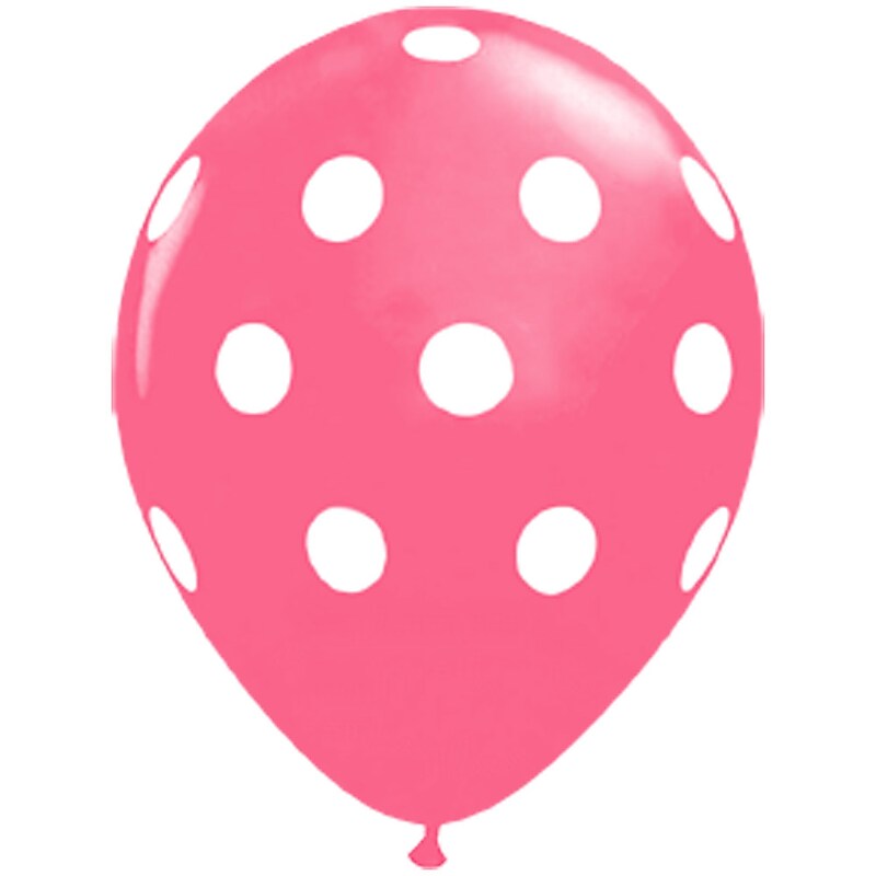 JAM Paper® Party Balloons, 12 Inch Latex Balloons, Pink Polka Dot, 36/Pack (377834394A) image 1