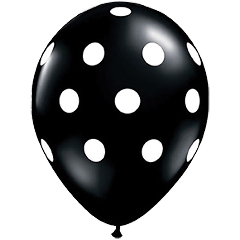 JAM Paper® Party Balloons, 12 Inch Latex Balloons, Black Polka Dot, 36/Pack (377834396A) image 1
