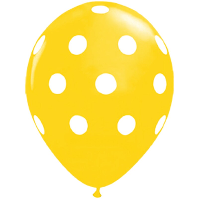 JAM Paper® Party Balloons, 12 Inch Latex Balloons, Yellow Polka Dot, 36/Pack (377834393A) image 1