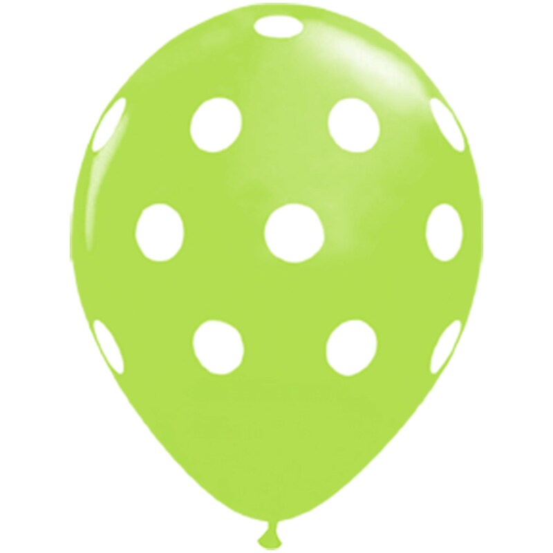 JAM Paper® Party Balloons, 12 Inch Latex Balloons, Lime Green Polka Dot, 36/Pack (377834392A) image 1