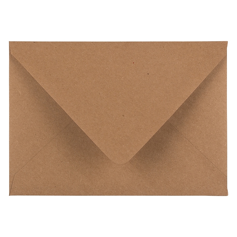 JAM Paper® A7 V-Flap Invitation Envelopes, 5.25 x 7.25, Brown Kraft Paper Bag, 25/Pack (63134665) image 1