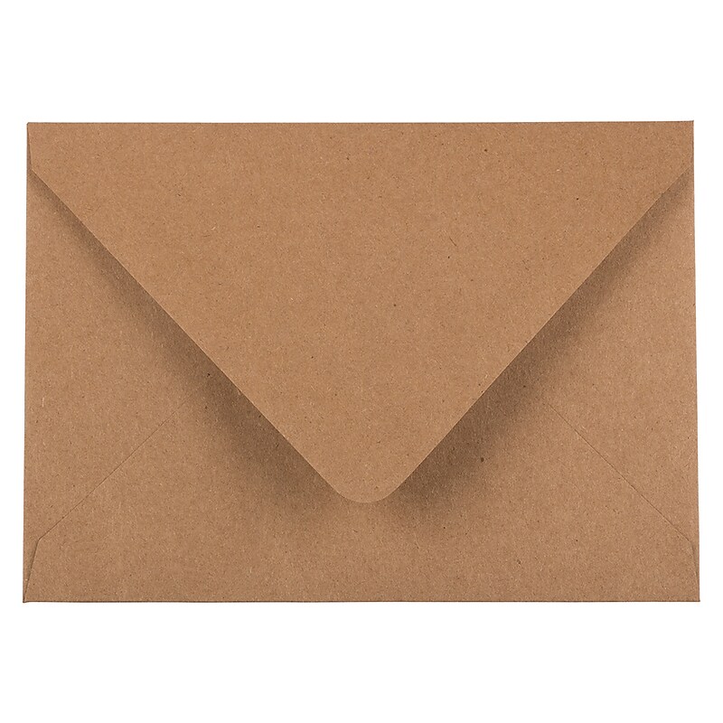 JAM Paper® A6 V-Flap Invitation Envelopes, 4.75 x 6.5, Brown Kraft Paper Bag, 25/Pack (63134660) image 1