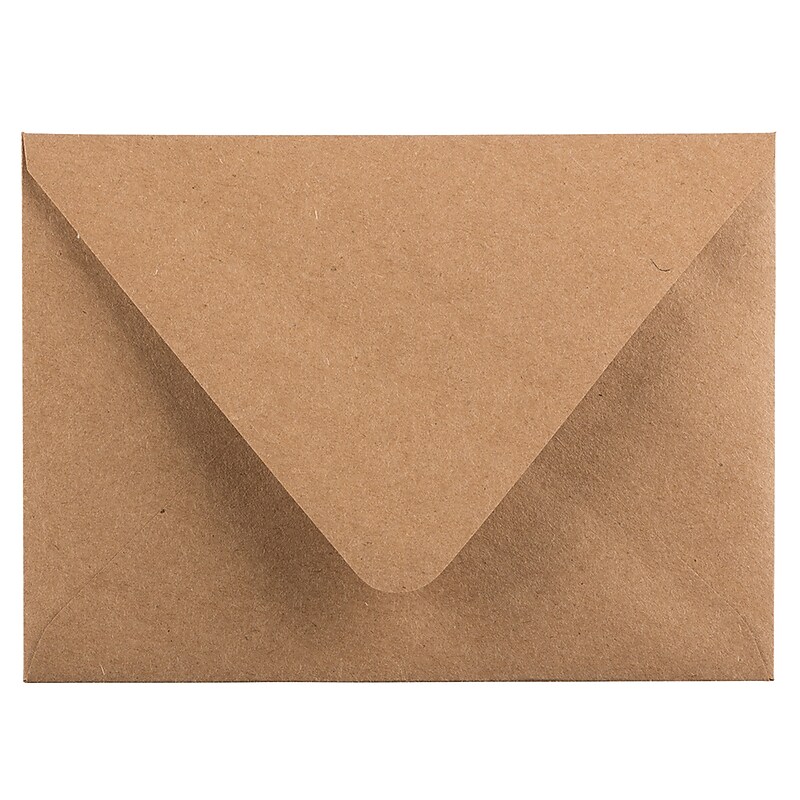 JAM Paper® A2 V-Flap Invitation Envelopes, 4.375 x 5.75, Brown Kraft Paper Bag, 25/Pack (63134656) image 1