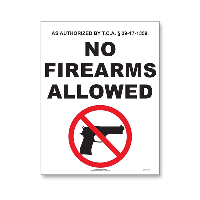 ComplyRight Weapons Law Posters, Tennessee (E8077TN) image 1