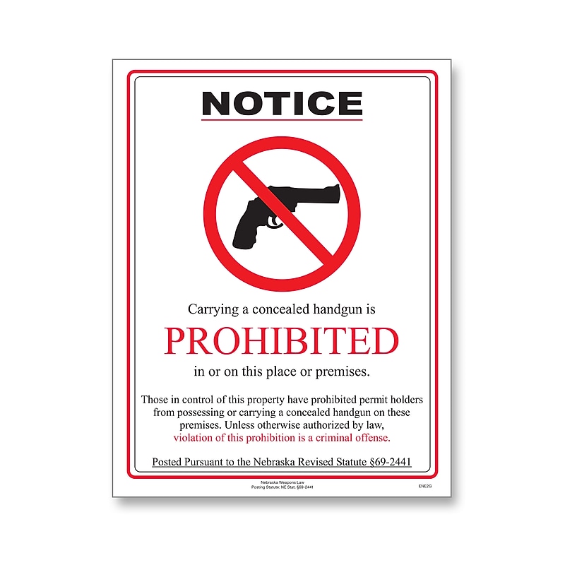 ComplyRight Weapons Law Posters, Nebraska (E8077NE) image 1