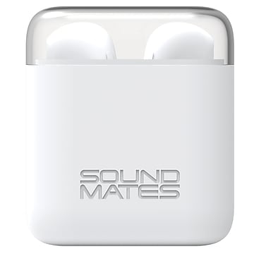 Tzumi SoundMates Wireless Bluetooth Earbuds with Protective Charging Case, White (5761)
