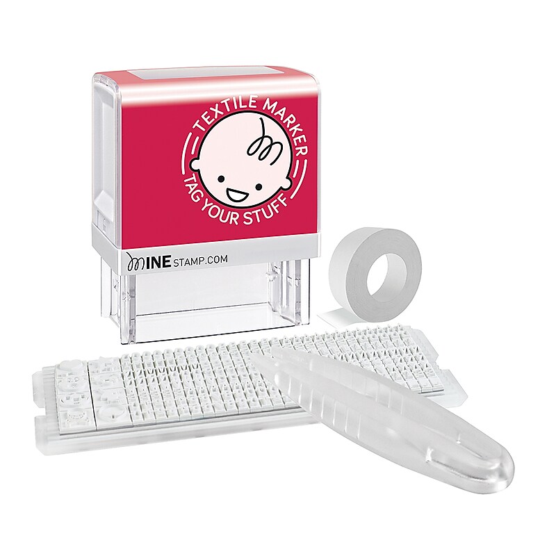 2000 PLUS® MINE stamp "Textile & Possession" Customizable Stamp Kit, Black Ink (039605) image 1