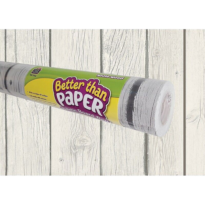 Teacher Created Resources Better Than Paper®Roll, 4' x 12', White Wood (TCR77366) image 1
