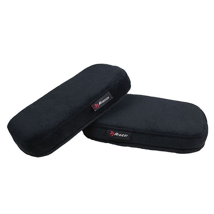 Two black Arozzi memory foam armrest pads