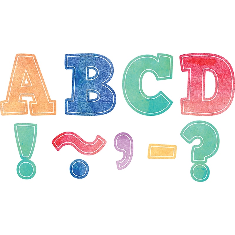 Teacher Created Resources 3" Watercolor Bold Block Magnetic Letters, Assorted (TCR77360) image 1