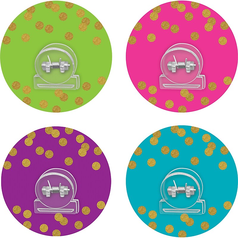 Teacher Created Resources Clingy Thingies® Bulldog Clips, 3.125" Wide, Assorted Colors, 12/Pack(TCR77374) image 1
