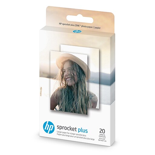 HP Sprocket Plus Glossy Photo Paper, 2.3" x 3.4", 20 Sheets/Pack