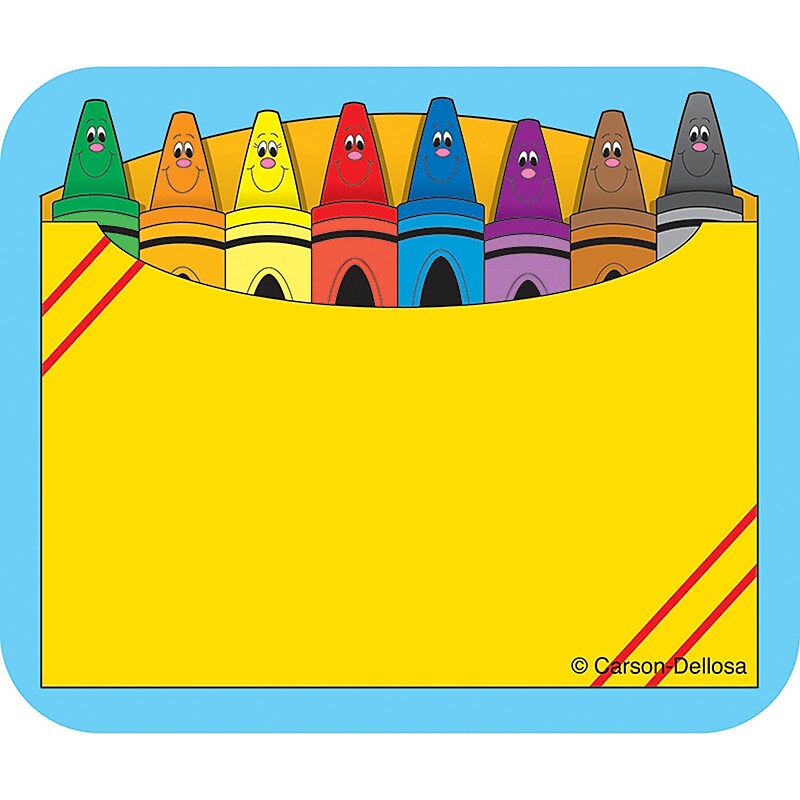 Carson Dellosa® Name Tags, 2 1/2" x 3", Crayon Box (CD-9412) image 1