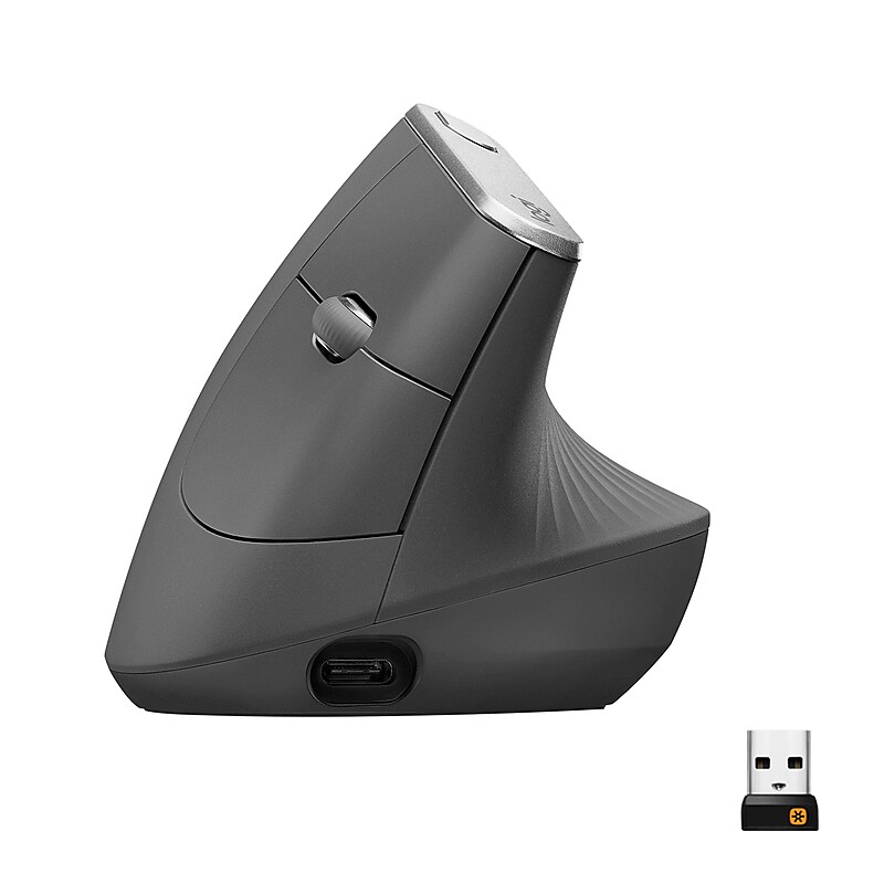 Logitech MX Vertical Wireless Ergonomic Optical Mouse, Graphite (910-005447) image 1