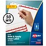 Avery Index Maker Paper Dividers with Print & Apply Label Sheets, 8 Tabs, White, 50 Sets/Pack (11557)~#|#~sp30782677_sc7