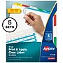 Avery Index Maker Paper Dividers with Print & Apply Label Sheets, 5 Tabs, Multicolor, 5 Sets/Pack (11418)~#|#~sp30783269_sc7