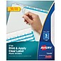 Avery Index Maker Plastic Dividers with Print & Apply Label Sheets, 5 Tabs, Frosted White (11449)~#|#~sp30783646_sc7